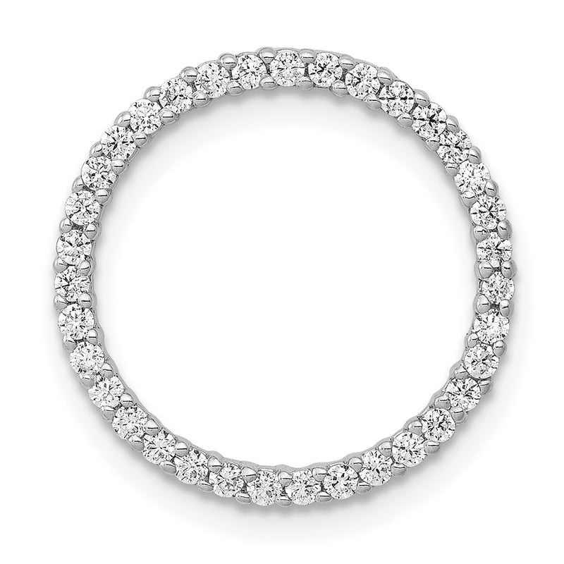 14k White Gold 1/3ct. Real Diamond Circle Chain Slide