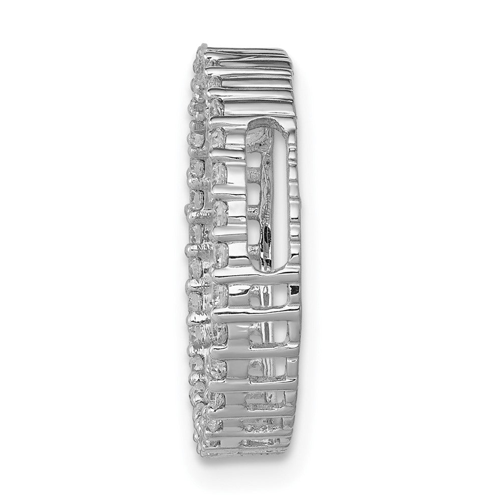 14k White Gold 3/8ct. Real Diamond Circle Chain Slide