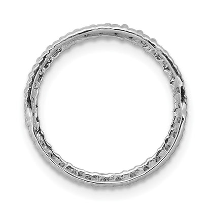 14k White Gold 3/8ct. Real Diamond Circle Chain Slide