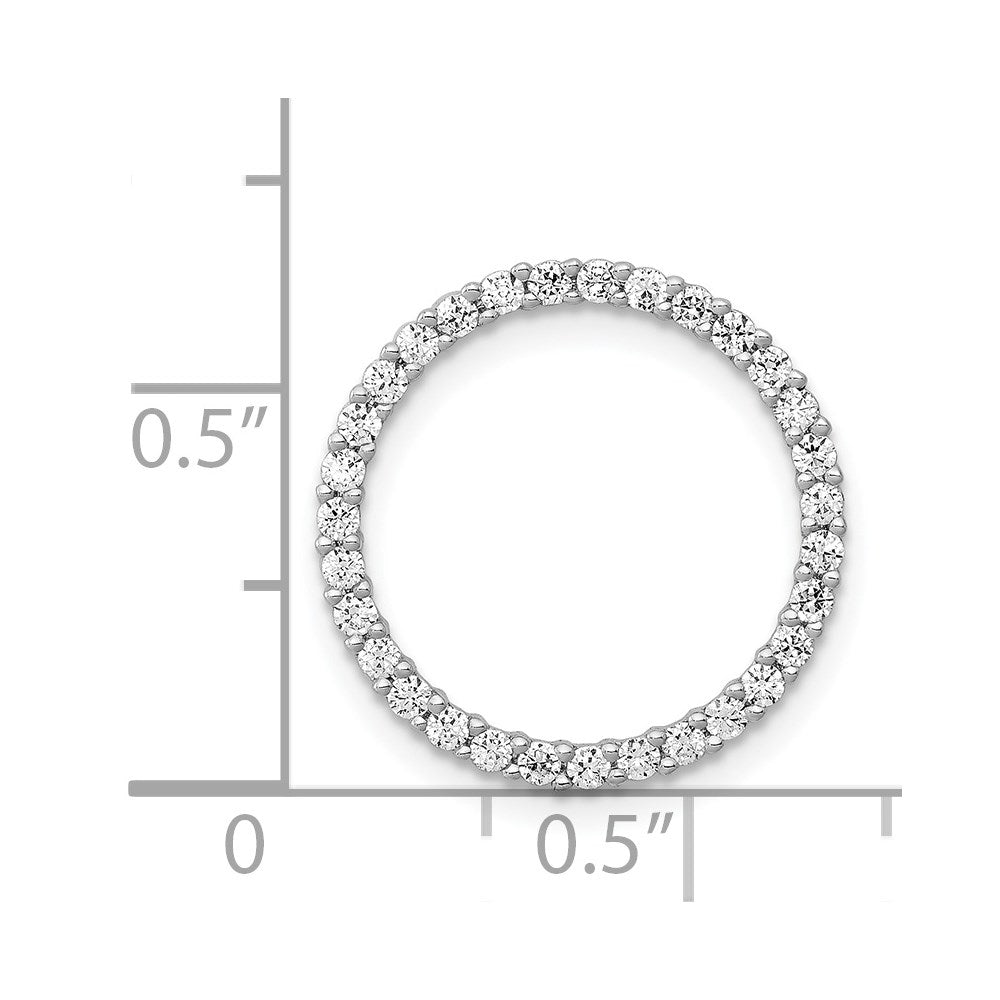 14k White Gold 3/8ct. Real Diamond Circle Chain Slide