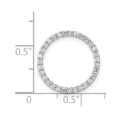 14k White Gold 3/8ct. Real Diamond Circle Chain Slide