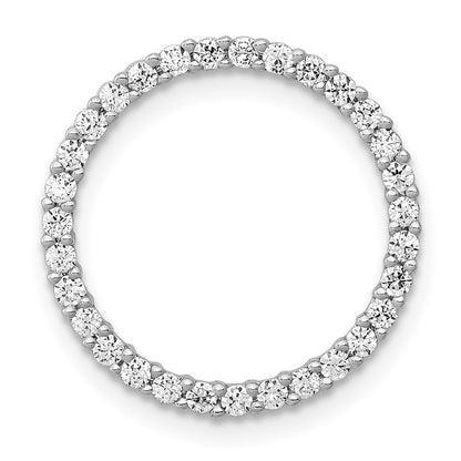 14k White Gold 3/8ct. Real Diamond Circle Chain Slide