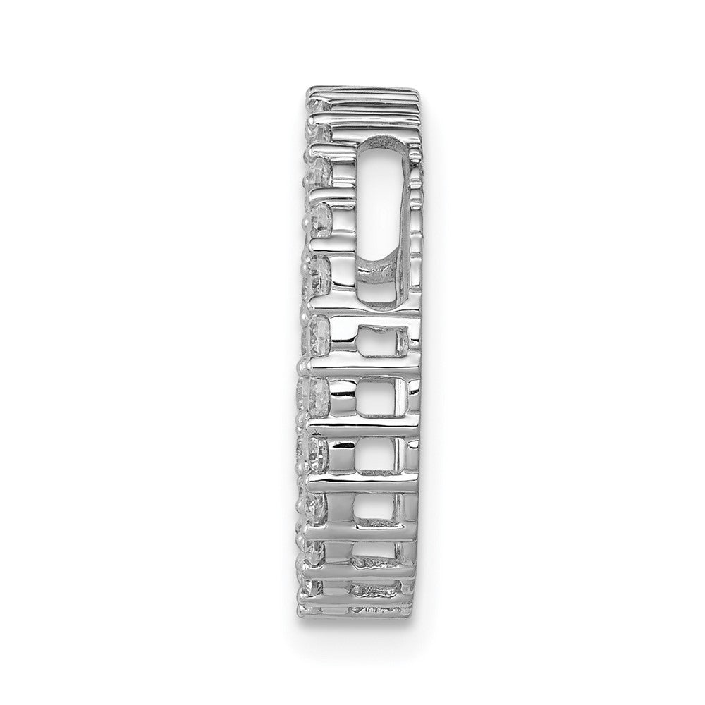 14k White Gold 1/2ct. Real Diamond Circle Chain Slide