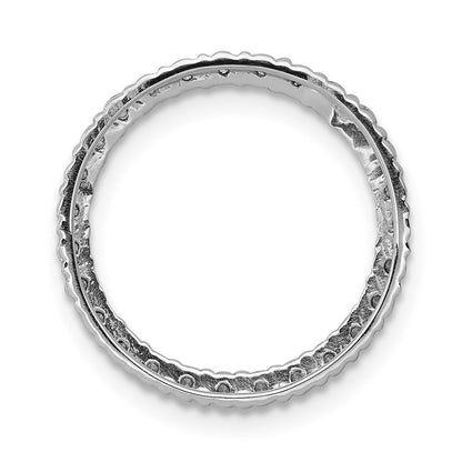 14k White Gold 1/2ct. Real Diamond Circle Chain Slide