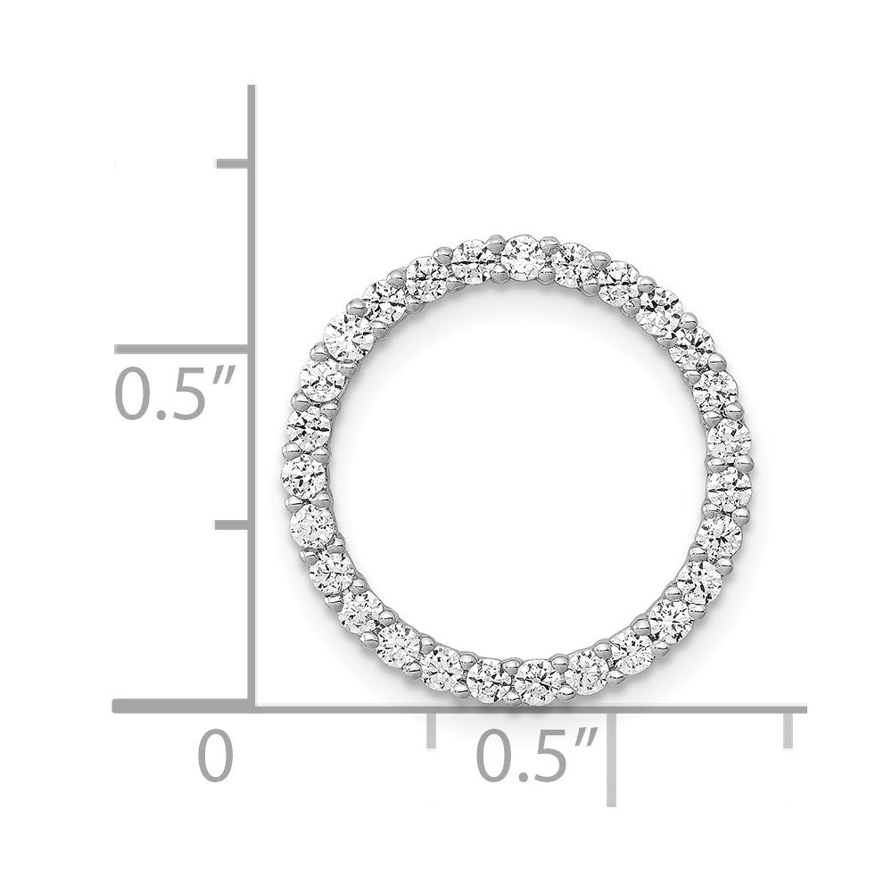 14k White Gold 1/2ct. Real Diamond Circle Chain Slide