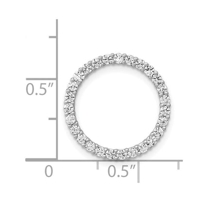 14k White Gold 1/2ct. Real Diamond Circle Chain Slide