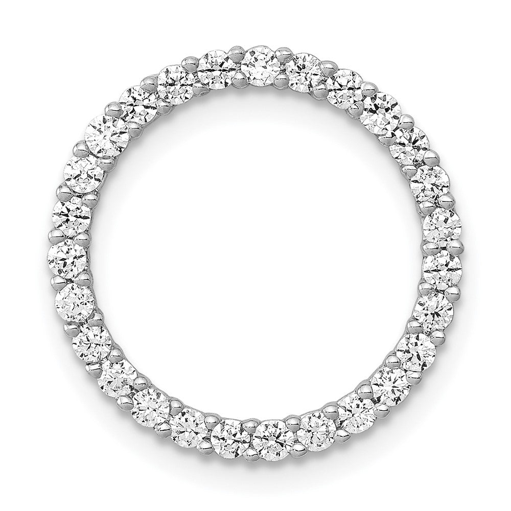 14k White Gold 1/2ct. Real Diamond Circle Chain Slide