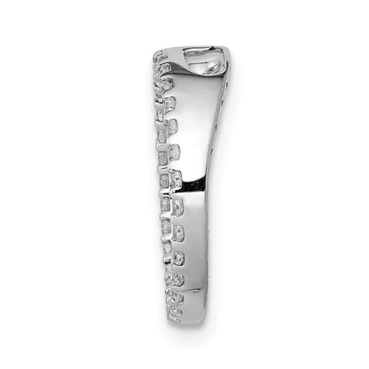 14k White Gold 1/4ct. Real Diamond Circle Chain Slide