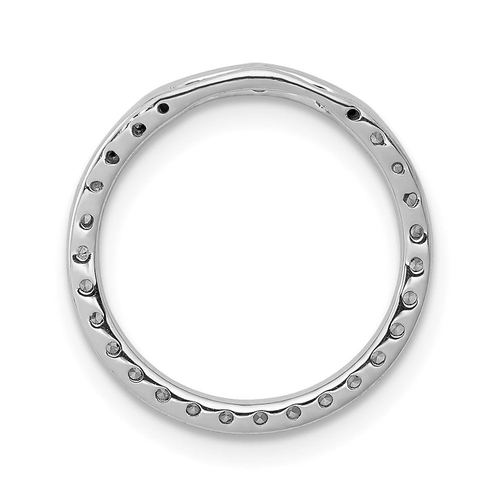 14k White Gold 1/4ct. Real Diamond Circle Chain Slide