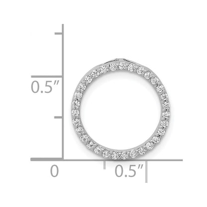 14k White Gold 1/4ct. Real Diamond Circle Chain Slide