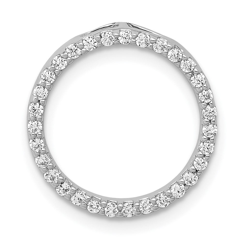 14k White Gold 1/4ct. Real Diamond Circle Chain Slide