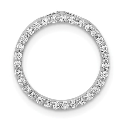 14k White Gold 1/4ct. Real Diamond Circle Chain Slide
