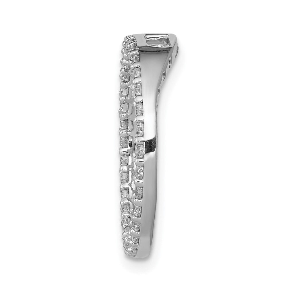 14k White Gold 1/2ct. Real Diamond Circle Chain Slide