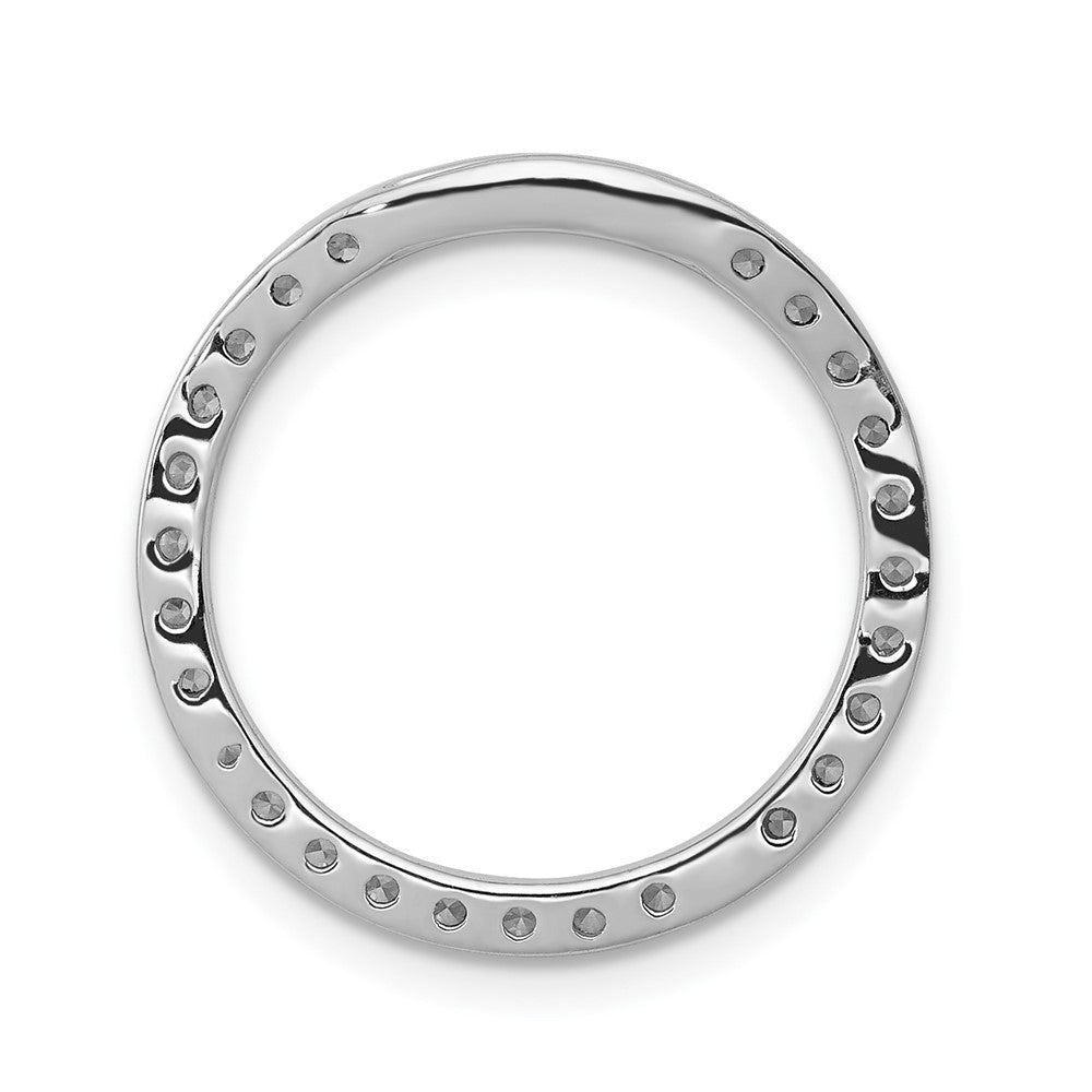 14k White Gold 1/2ct. Real Diamond Circle Chain Slide