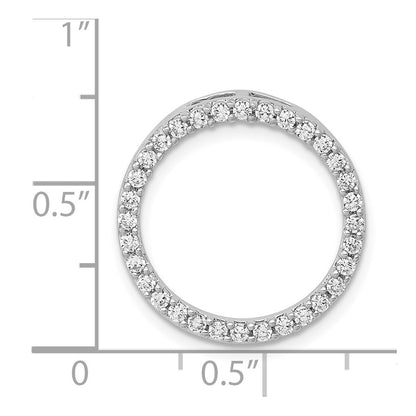 14k White Gold 1/2ct. Real Diamond Circle Chain Slide