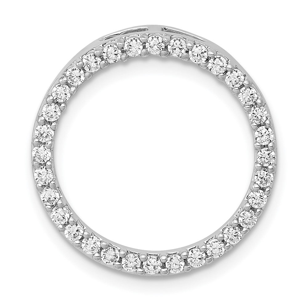 14k White Gold 1/2ct. Real Diamond Circle Chain Slide