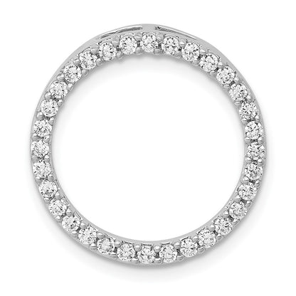 14k White Gold 1/2ct. Real Diamond Circle Chain Slide