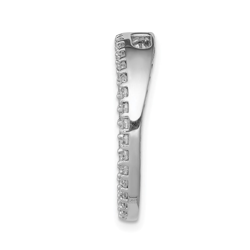 14k White Gold 3/4ct. Real Diamond Circle Chain Slide