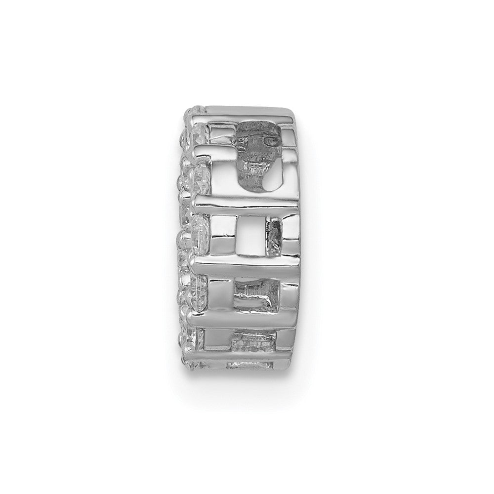 14k White Gold 1/4ct. Real Diamond Circle Chain Slide