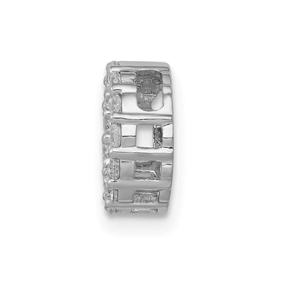 14k White Gold 1/4ct. Real Diamond Circle Chain Slide