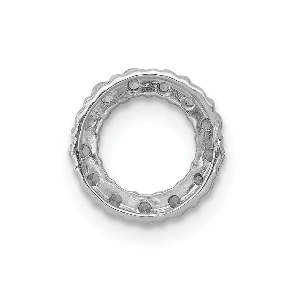 14k White Gold 1/4ct. Real Diamond Circle Chain Slide