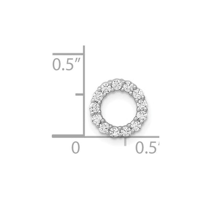 14k White Gold 1/4ct. Real Diamond Circle Chain Slide