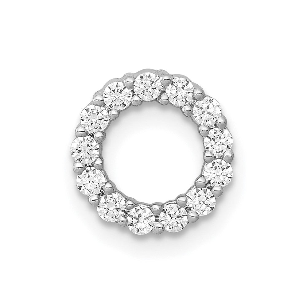 14k White Gold 1/4ct. Real Diamond Circle Chain Slide