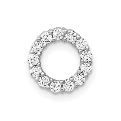 14k White Gold 1/4ct. Real Diamond Circle Chain Slide