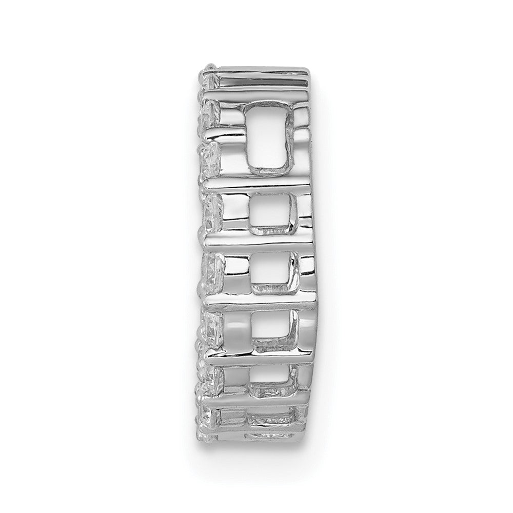 14k White Gold 3/8ct. Real Diamond Circle Chain Slide