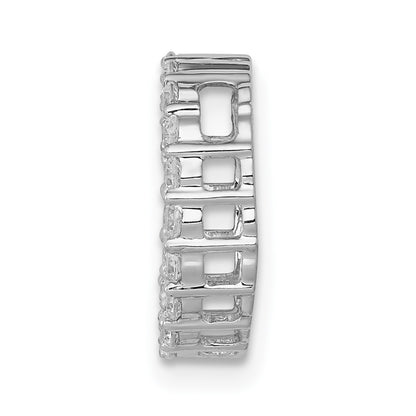 14k White Gold 3/8ct. Real Diamond Circle Chain Slide