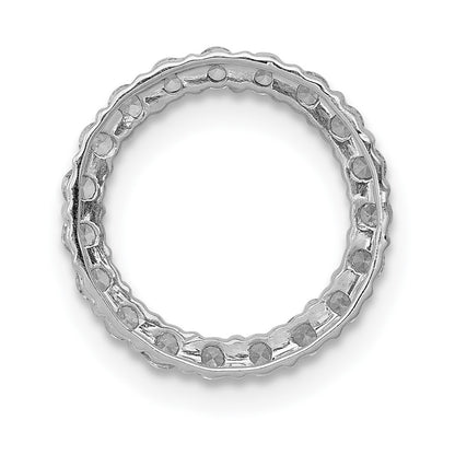 14k White Gold 3/8ct. Real Diamond Circle Chain Slide