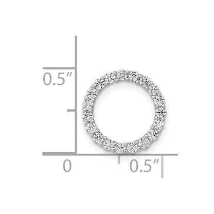 14k White Gold 3/8ct. Real Diamond Circle Chain Slide