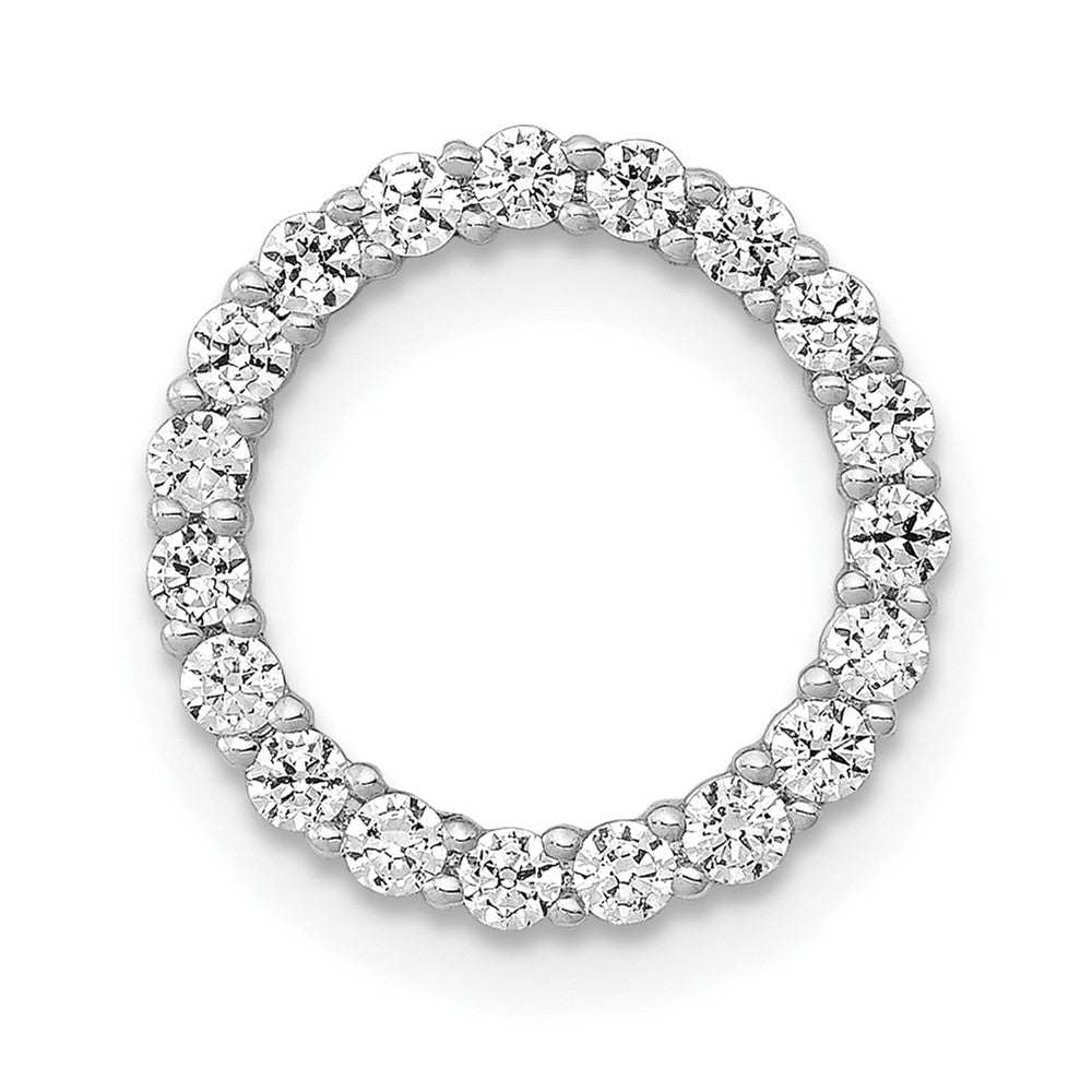 14k White Gold 3/8ct. Real Diamond Circle Chain Slide