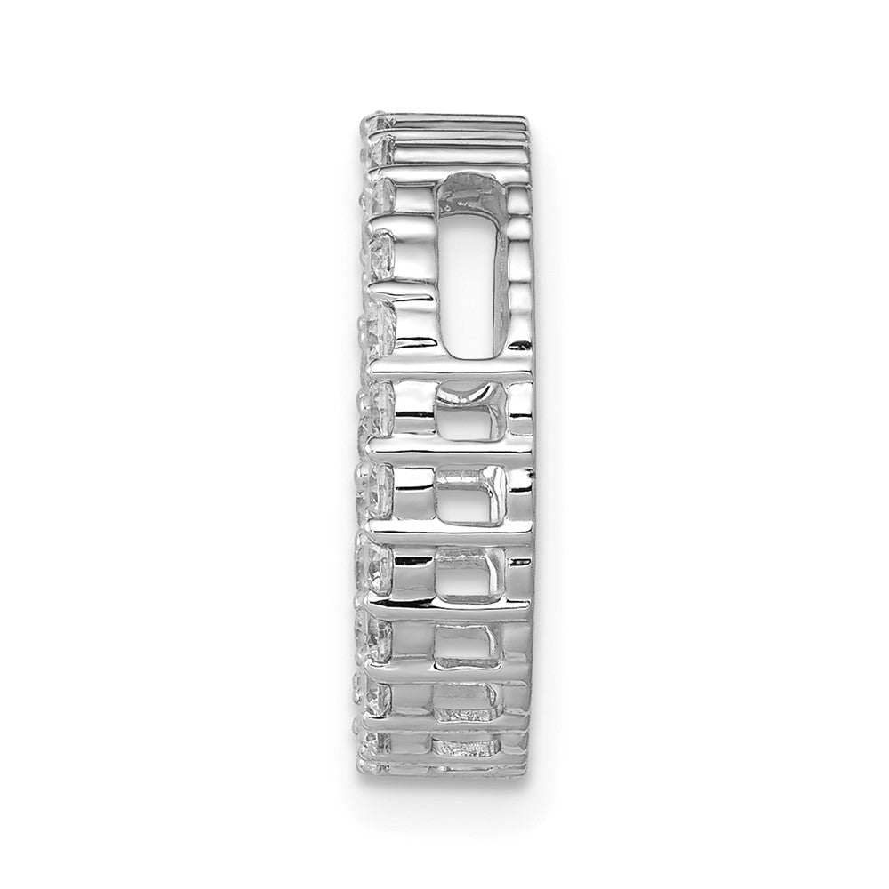 14k White Gold 1/2ct. Real Diamond Circle Chain Slide