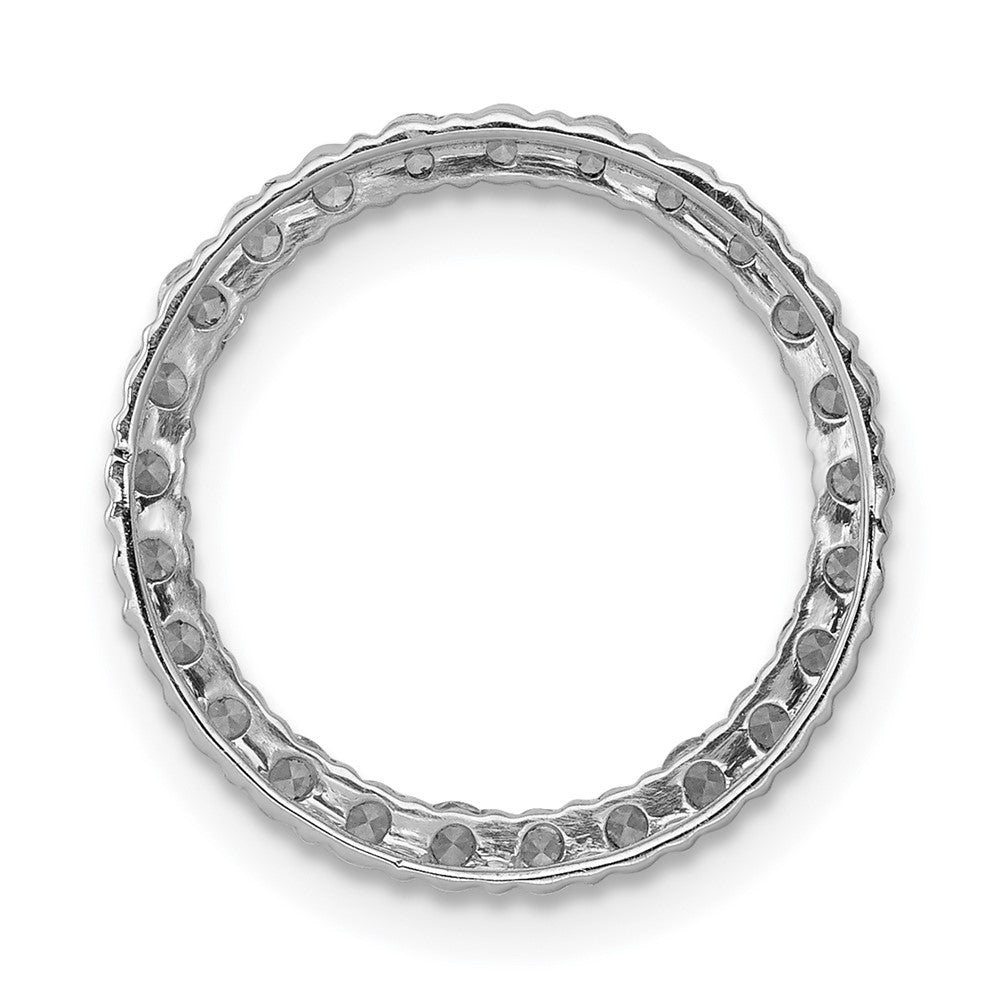 14k White Gold 1/2ct. Real Diamond Circle Chain Slide