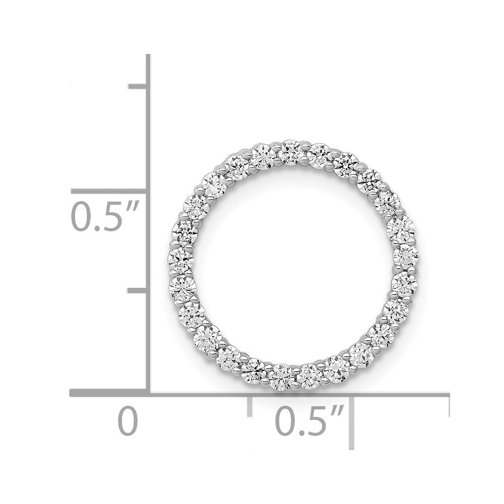 14k White Gold 1/2ct. Real Diamond Circle Chain Slide