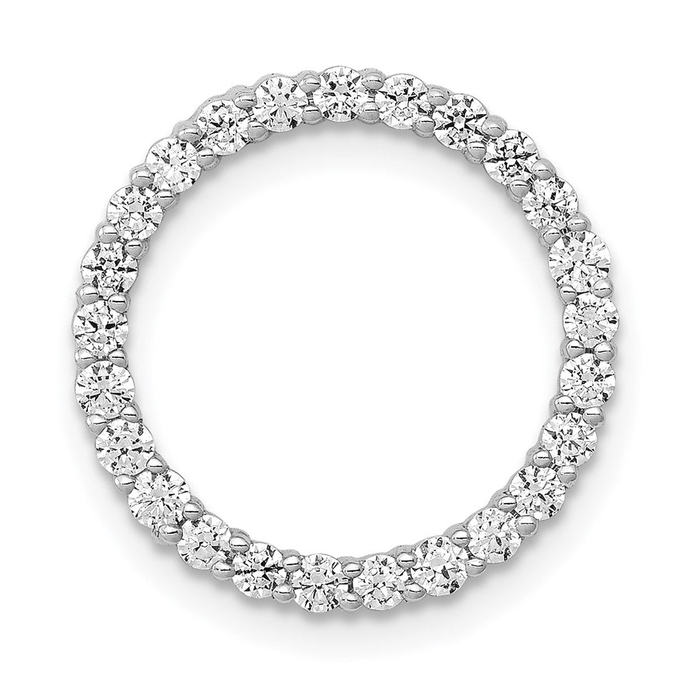 14k White Gold 1/2ct. Real Diamond Circle Chain Slide