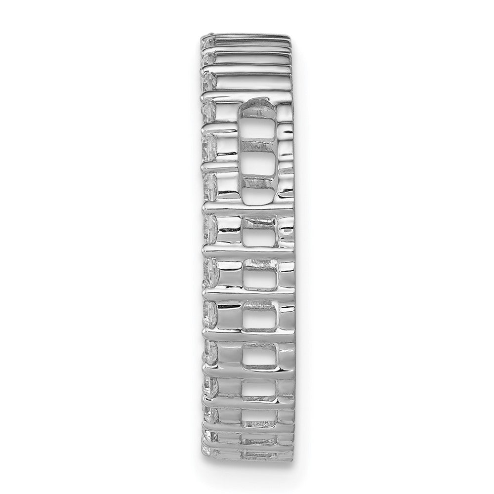 14k White Gold 5/8ct. Real Diamond Circle Chain Slide