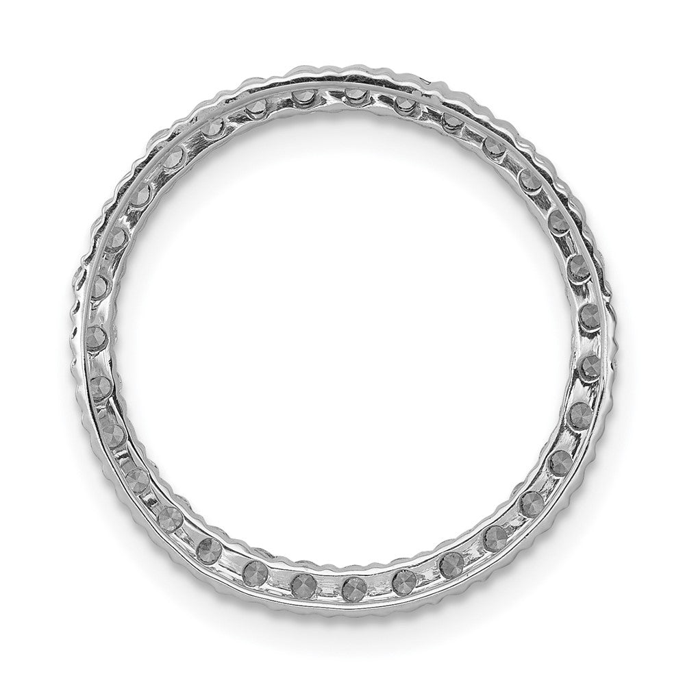 14k White Gold 5/8ct. Real Diamond Circle Chain Slide
