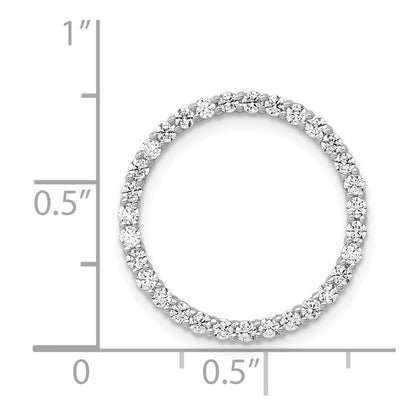 14k White Gold 5/8ct. Real Diamond Circle Chain Slide