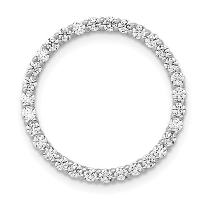 14k White Gold 5/8ct. Real Diamond Circle Chain Slide