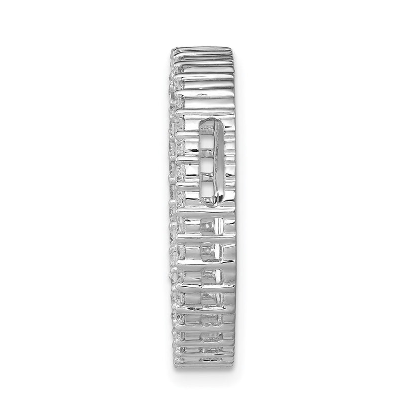14k White Gold 3/4ct. Real Diamond Circle Chain Slide