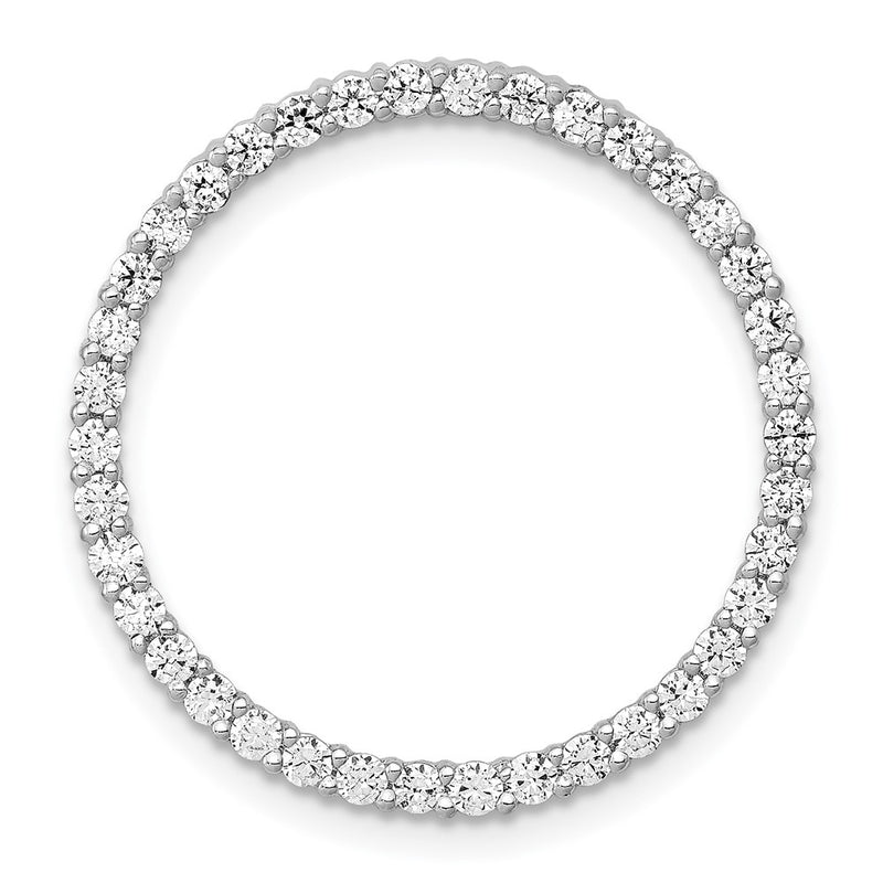 14k White Gold 3/4ct. Real Diamond Circle Chain Slide