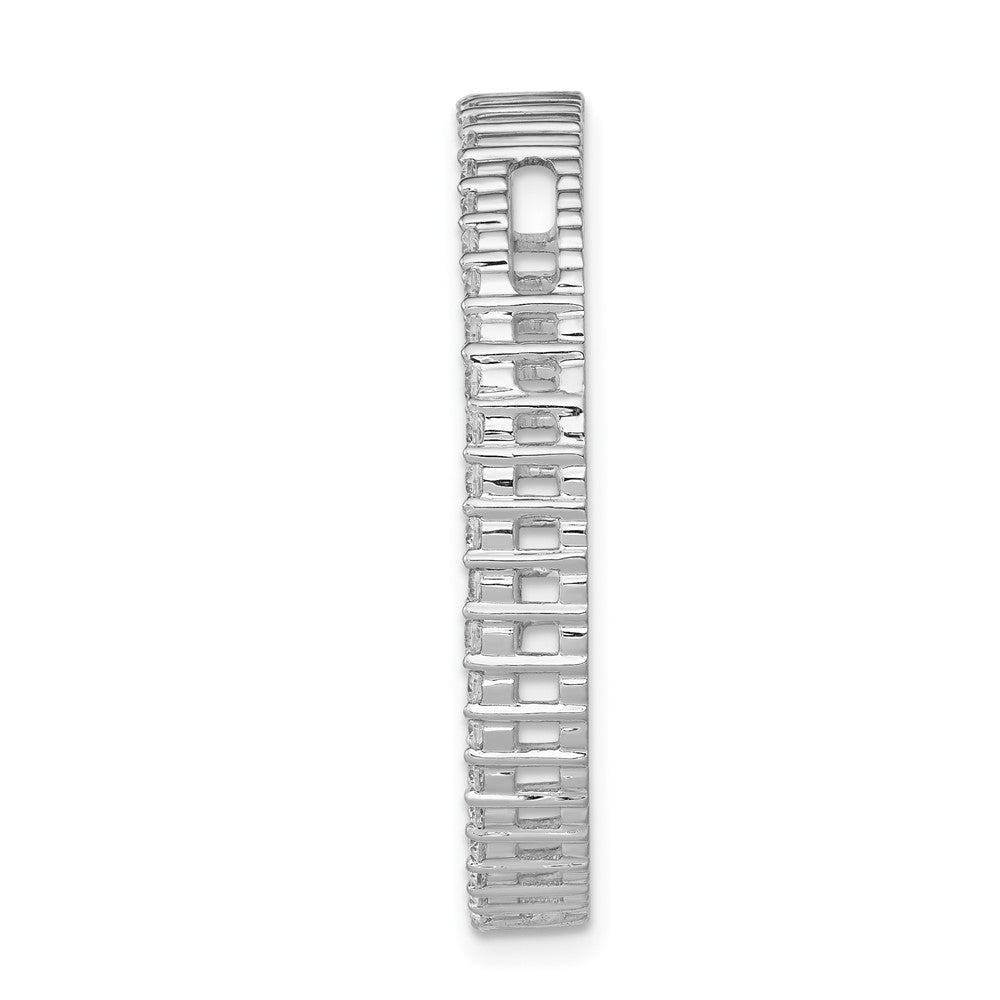 14k White Gold 1ct. Real Diamond Circle Chain Slide
