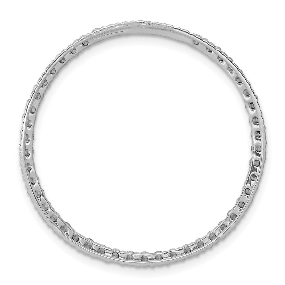 14k White Gold 1ct. Real Diamond Circle Chain Slide