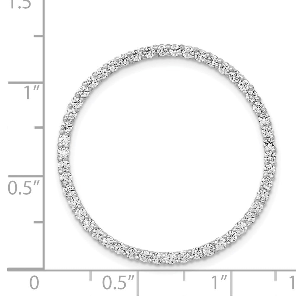 14k White Gold 1ct. Real Diamond Circle Chain Slide
