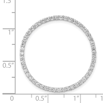 14k White Gold 1ct. Real Diamond Circle Chain Slide