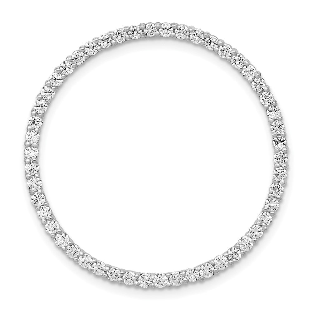14k White Gold 1ct. Real Diamond Circle Chain Slide