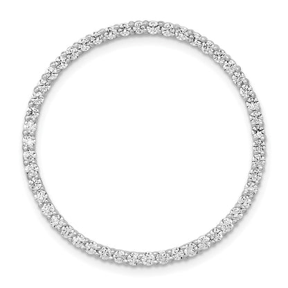 14k White Gold 1ct. Real Diamond Circle Chain Slide