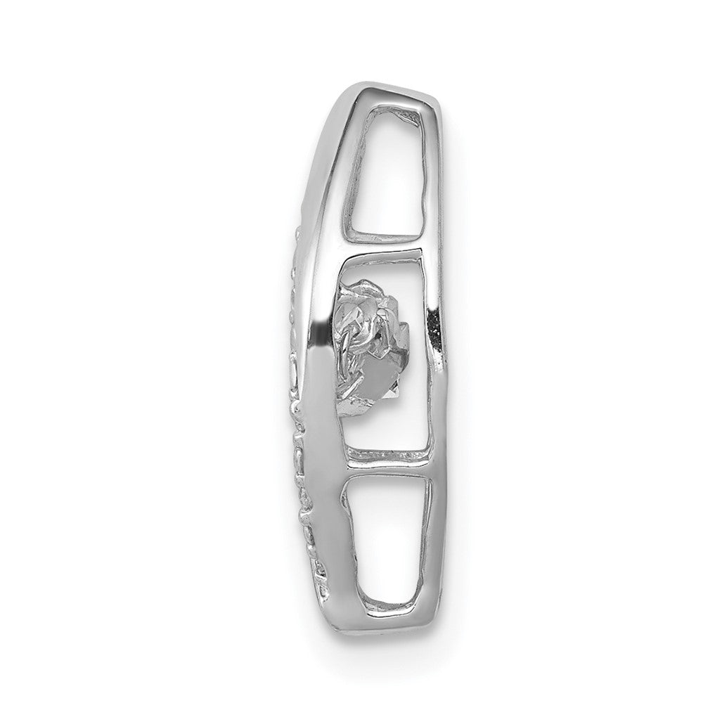 14k White Gold 1/3ct. Moving Real Diamond Chain Slide